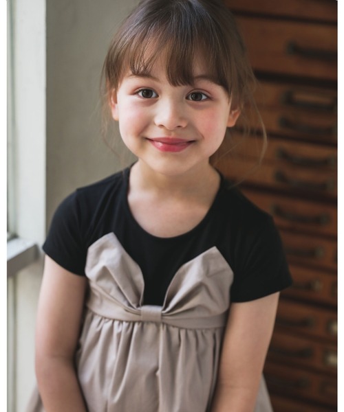 セール Bebe リボンビスチェ風切り替えワンピース 80 140cm ワンピース Bebe ベベ のファッション通販 Zozotown