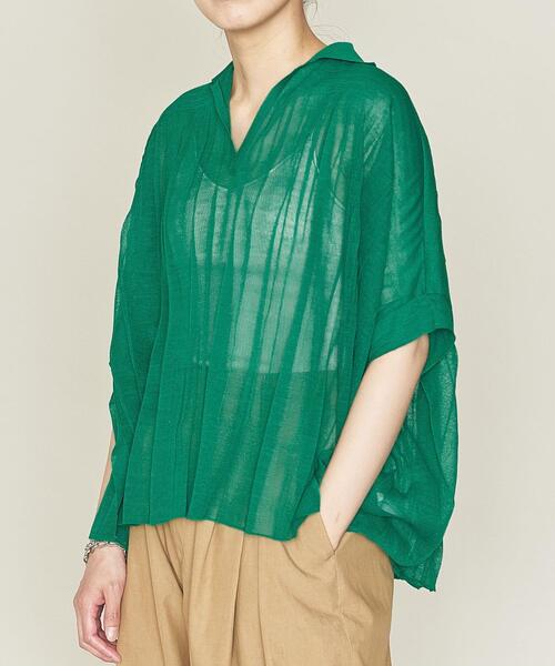 ASTRAET(アストラット)の「<ASTRAET(アストラット)>14G プリーツ スキッパー(ニット/セーター・レディース・ブラック/ケリー・FREE)」の1枚目の写真