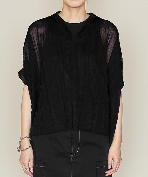 ASTRAET(アストラット)の「<ASTRAET(アストラット)>14G プリーツ スキッパー(ニット/セーター・レディース・ブラック/ケリー・FREE)」の10枚目の写真