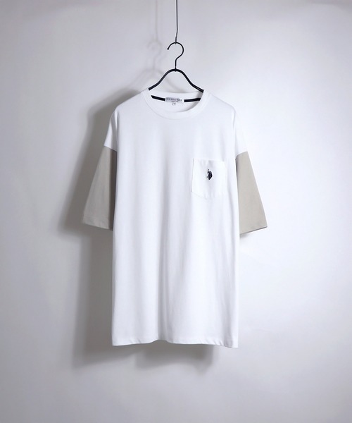 U.S. POLO ASSN.(ユーエスポロアッスン)の「U.S. POLO ASSN. /ユーエスポロアッスン 別注ワンポイント刺繍胸ポケットビッグTシャツ(Tシャツ/カットソー・メンズ・ホワイト/チャコールグレー/ブラック/オレンジ/ブルー/サックスブルー/ブラウン/ベージュ/ブラック系その他/ホワイト系その他/グリーン/ミント/ホワイト系その他2・M/L)」の3枚目の写真
