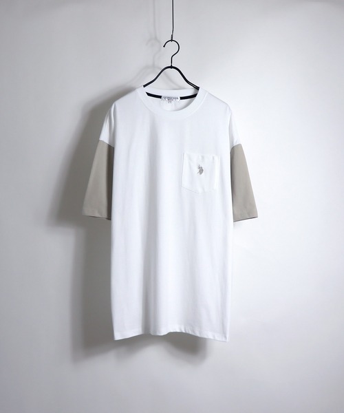 U.S. POLO ASSN.(ユーエスポロアッスン)の「U.S. POLO ASSN. /ユーエスポロアッスン 別注ワンポイント刺繍胸ポケットビッグTシャツ(Tシャツ/カットソー・メンズ・ホワイト/チャコールグレー/ブラック/オレンジ/ブルー/サックスブルー/ブラウン/ベージュ/ブラック系その他/ホワイト系その他/グリーン/ミント/ホワイト系その他2・M/L)」の4枚目の写真