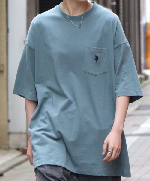 U.S. POLO ASSN.(ユーエスポロアッスン)の「U.S. POLO ASSN. /ユーエスポロアッスン 別注ワンポイント刺繍胸ポケットビッグTシャツ(Tシャツ/カットソー・メンズ・ホワイト/チャコールグレー/ブラック/オレンジ/ブルー/サックスブルー/ブラウン/ベージュ/ブラック系その他/ホワイト系その他/グリーン/ミント/ホワイト系その他2・M/L)」の18枚目の写真