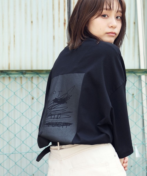 Mark Gonzales（マーク・ゴンザレス）の「Mark Gonzales / マークゴンザレス 別注 コラボ オーバーサイズ ヘビーウェイト 刺繍 ロゴ ビッグシルエット プリント Tシャツ（Tシャツ/カットソー・メンズ・ホワイト系その他/ブラック系その他/グレー系その他/ブルー系その他/ホワイト系その他2/ホワイト系その他3/ホワイト系その他4/ブラック系その他2/グレー系その他2/ブルー系その他2/ホワイト系その他5/ブラック系その他3・MEDIUM/LARGE）」の22枚目の写真