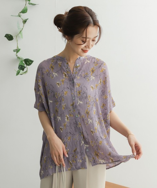 URBAN RESEARCH DOORS(アーバンリサーチドアーズ)の「【WEB限定】フラワー楊柳ブラウス(シャツ/ブラウス・レディース・オフホワイト/パープル/ブラック・ONE)」の5枚目の写真