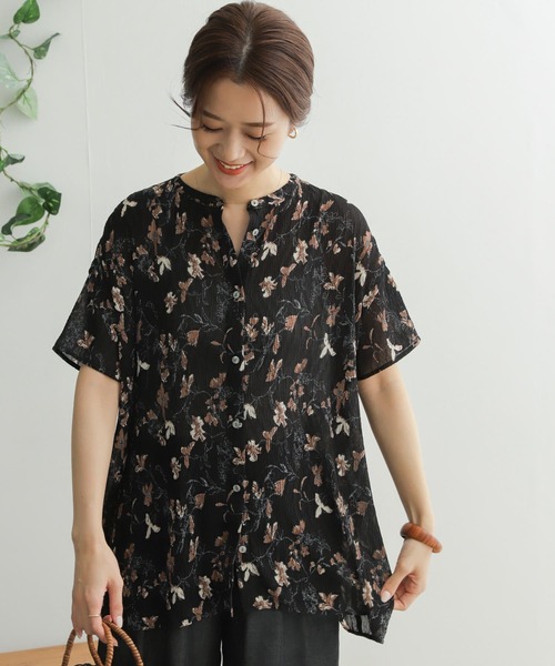 URBAN RESEARCH DOORS(アーバンリサーチドアーズ)の「【WEB限定】フラワー楊柳ブラウス(シャツ/ブラウス・レディース・オフホワイト/パープル/ブラック・ONE)」の11枚目の写真