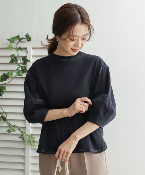 URBAN RESEARCH DOORS(アーバンリサーチドアーズ)の「コットンコクーンスリーブカットソー(Tシャツ/カットソー・レディース・ネイビー/ブルー・ONE)」の16枚目の写真