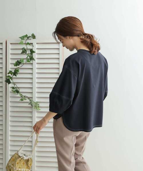 URBAN RESEARCH DOORS(アーバンリサーチドアーズ)の「コットンコクーンスリーブカットソー(Tシャツ/カットソー・レディース・ネイビー/ブルー・ONE)」の3枚目の写真