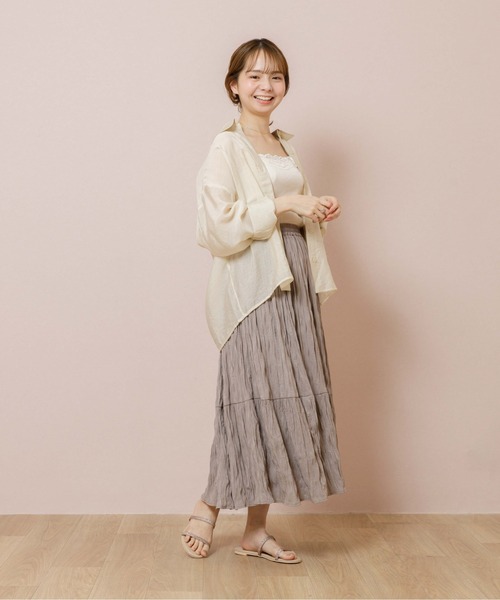 flower（フラワー）の「ブリーズワッシャースカート（スカート・レディース・グレー/イエロー・FREE）」の5枚目の写真