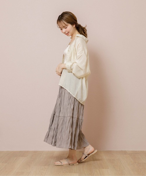 flower（フラワー）の「ブリーズワッシャースカート（スカート・レディース・グレー/イエロー・FREE）」の9枚目の写真