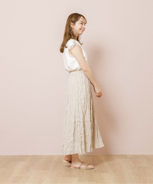 flower（フラワー）の「ブリーズワッシャースカート（スカート・レディース・グレー/イエロー・FREE）」の6枚目の写真