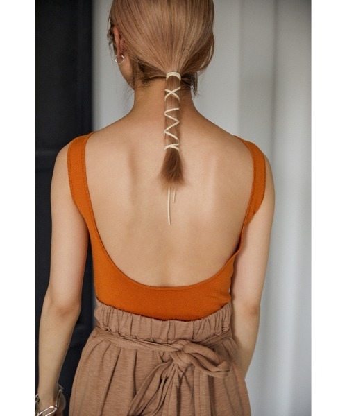 BLACK BY MOUSSY(ブラックバイマウジー)の「washable backless tank(ウォッシャブルバックレスタンク)(タンクトップ・レディース・ブラウン/オレンジ・FREE)」の11枚目の写真