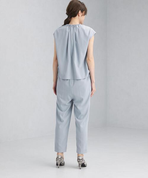 green label relaxing（グリーンレーベルリラクシング）の「D GB ネック ギャザー オールインワン（つなぎ/オールインワン・レディース・ライトブルー/ブラック・FREE）」の5枚目の写真