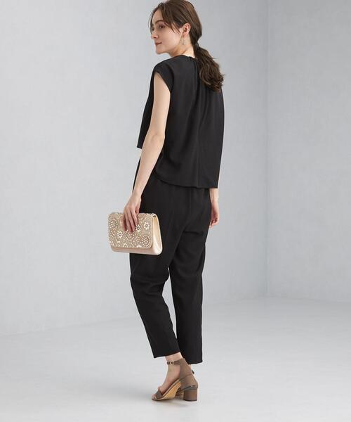 green label relaxing（グリーンレーベルリラクシング）の「D GB ネック ギャザー オールインワン（つなぎ/オールインワン・レディース・ライトブルー/ブラック・FREE）」の7枚目の写真