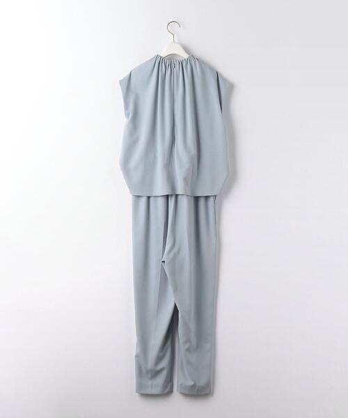 green label relaxing（グリーンレーベルリラクシング）の「D GB ネック ギャザー オールインワン（つなぎ/オールインワン・レディース・ライトブルー/ブラック・FREE）」の9枚目の写真