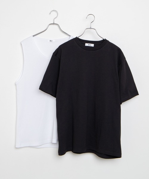 WEGO（ウィゴー）の「WEGO/【WEB限定】ドロップショルダーアンサンブルTシャツ（アンサンブル・メンズ・その他1/ブラック/ホワイト/ダークグリーン・MEDIUM/LARGE）」の3枚目の写真