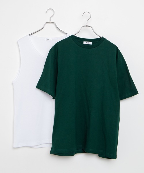 WEGO（ウィゴー）の「WEGO/【WEB限定】ドロップショルダーアンサンブルTシャツ（アンサンブル・メンズ・その他1/ブラック/ホワイト/ダークグリーン・MEDIUM/LARGE）」の11枚目の写真