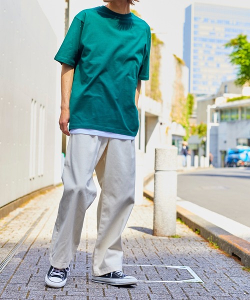 WEGO（ウィゴー）の「WEGO/【WEB限定】ドロップショルダーアンサンブルTシャツ（アンサンブル・メンズ・その他1/ブラック/ホワイト/ダークグリーン・MEDIUM/LARGE）」の10枚目の写真