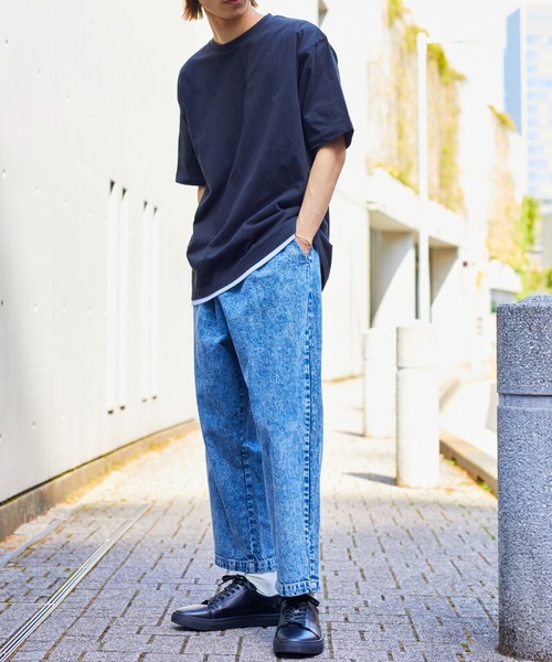 WEGO（ウィゴー）の「WEGO/【WEB限定】ドロップショルダーアンサンブルTシャツ（アンサンブル・メンズ・その他1/ブラック/ホワイト/ダークグリーン・MEDIUM/LARGE）」の5枚目の写真