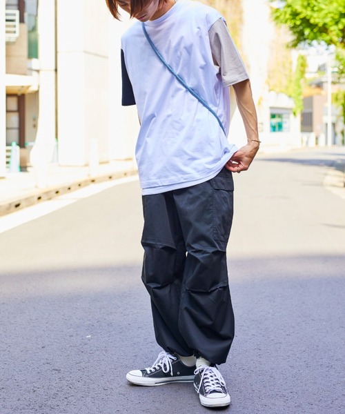 WEGO（ウィゴー）の「WEGO/【WEB限定】ドロップショルダーアンサンブルTシャツ（アンサンブル・メンズ・その他1/ブラック/ホワイト/ダークグリーン・MEDIUM/LARGE）」の18枚目の写真