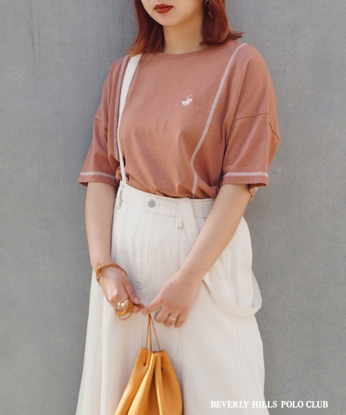 179/WG(イチナナキュウダブルジー)の「BEVERLY HILLS POLO CLUBコラボビグメントTシャツ(Tシャツ/カットソー・レディース・ライトグリーン/パープル/ライトグレー/ピンク・FREE)」の18枚目の写真