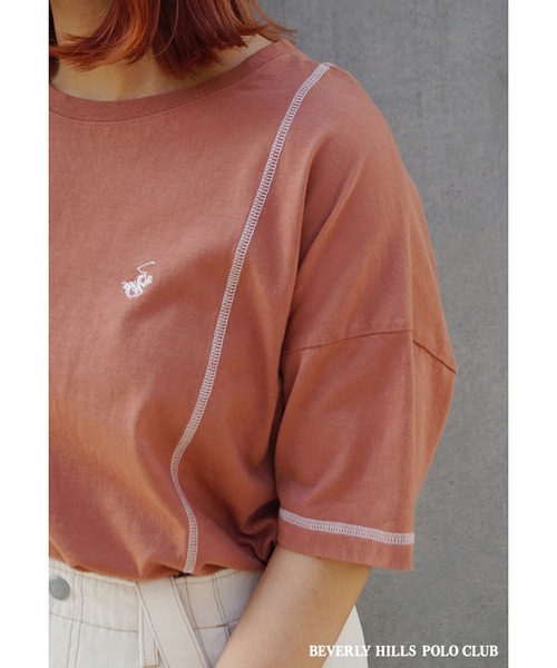 179/WG(イチナナキュウダブルジー)の「BEVERLY HILLS POLO CLUBコラボビグメントTシャツ(Tシャツ/カットソー・レディース・ライトグリーン/パープル/ライトグレー/ピンク・FREE)」の20枚目の写真