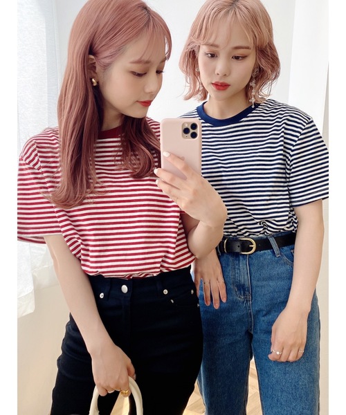 jumelle（ジュメロ）の「マリンボーダーT（Tシャツ/カットソー・レディース・ブラック/レッド・FREE）」の21枚目の写真