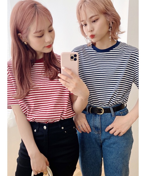 jumelle（ジュメロ）の「マリンボーダーT（Tシャツ/カットソー・レディース・ブラック/レッド・FREE）」の20枚目の写真