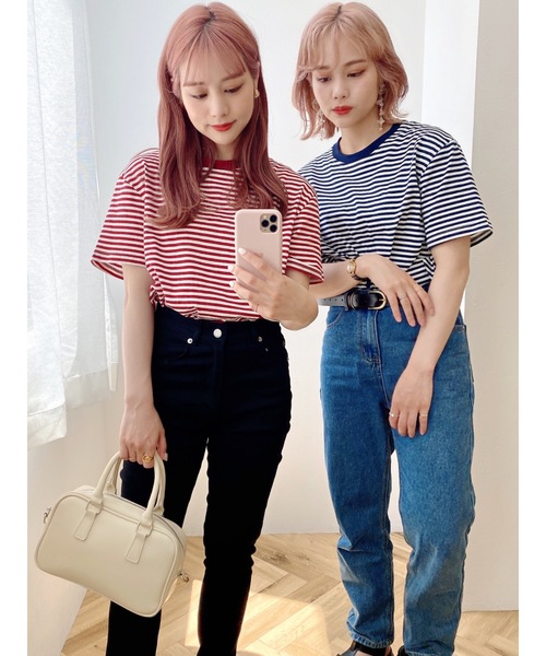 jumelle（ジュメロ）の「マリンボーダーT（Tシャツ/カットソー・レディース・ブラック/レッド・FREE）」の18枚目の写真