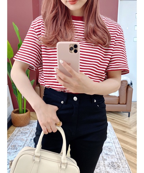 jumelle（ジュメロ）の「マリンボーダーT（Tシャツ/カットソー・レディース・ブラック/レッド・FREE）」の15枚目の写真