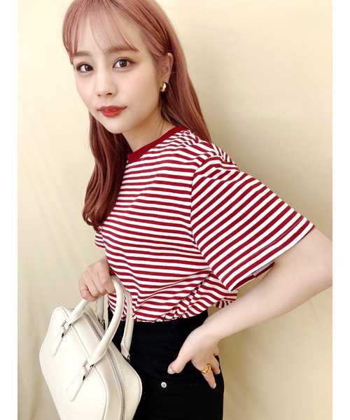 jumelle（ジュメロ）の「マリンボーダーT（Tシャツ/カットソー・レディース・ブラック/レッド・FREE）」の10枚目の写真