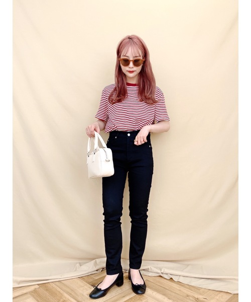 jumelle（ジュメロ）の「マリンボーダーT（Tシャツ/カットソー・レディース・ブラック/レッド・FREE）」の6枚目の写真