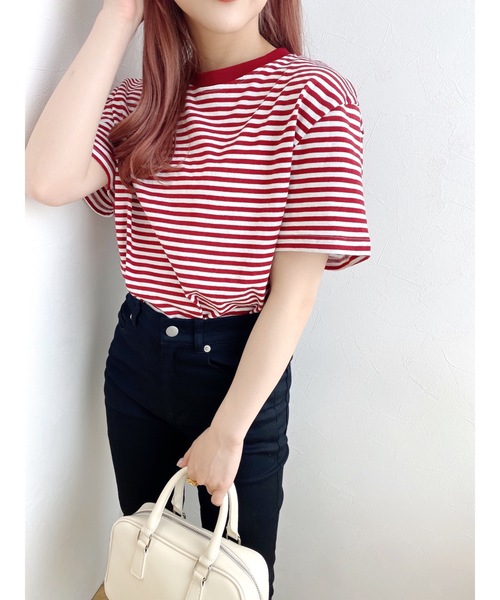 jumelle（ジュメロ）の「マリンボーダーT（Tシャツ/カットソー・レディース・ブラック/レッド・FREE）」の12枚目の写真