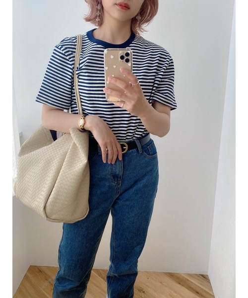 jumelle（ジュメロ）の「マリンボーダーT（Tシャツ/カットソー・レディース・ブラック/レッド・FREE）」の22枚目の写真