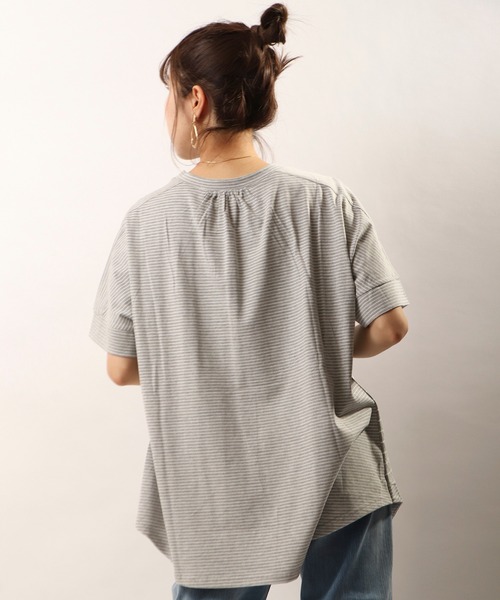 FUNALIVE(ファンアライブ)の「【je crois soi】ワイドシルエットドルマンボーダープルオーバー(Tシャツ/カットソー・レディース・グレー/ブラック/ベージュ/オフホワイト・FREE)」の20枚目の写真