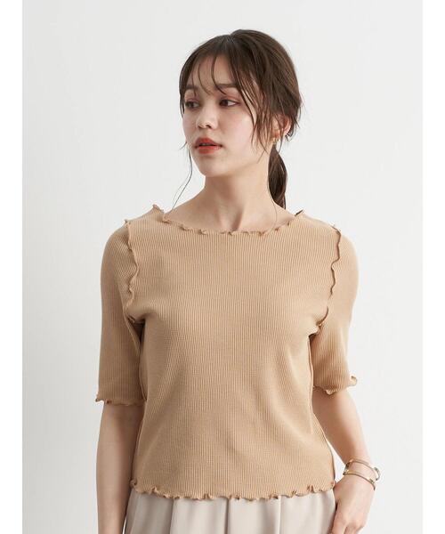 earth music&ecology（アースミュージックアンドエコロジー）の「ワッフルメロ-カットプルオーバー　＊（Tシャツ/カットソー・レディース・ブラック/サックスブルー/オフホワイト/ベージュ・S/M）」の16枚目の写真