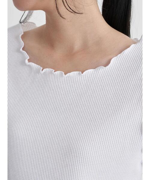 earth music&ecology（アースミュージックアンドエコロジー）の「ワッフルメロ-カットプルオーバー　＊（Tシャツ/カットソー・レディース・ブラック/サックスブルー/オフホワイト/ベージュ・S/M）」の8枚目の写真