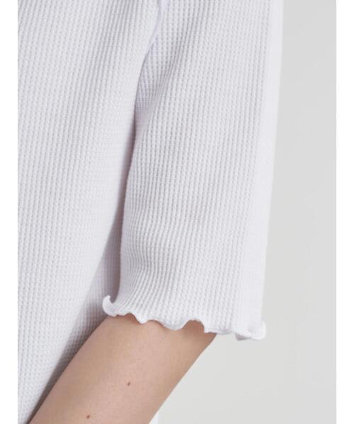 earth music&ecology（アースミュージックアンドエコロジー）の「ワッフルメロ-カットプルオーバー　＊（Tシャツ/カットソー・レディース・ブラック/サックスブルー/オフホワイト/ベージュ・S/M）」の7枚目の写真