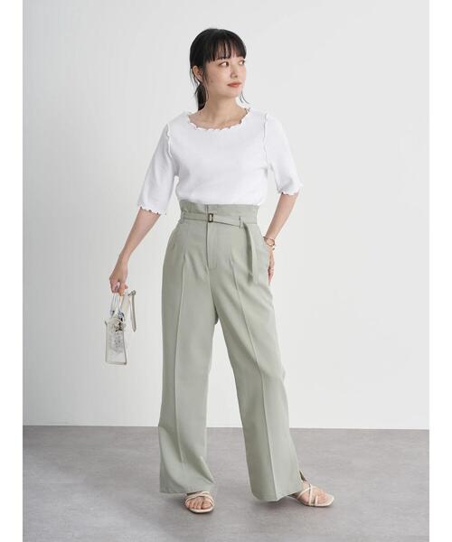 earth music&ecology（アースミュージックアンドエコロジー）の「ワッフルメロ-カットプルオーバー　＊（Tシャツ/カットソー・レディース・ブラック/サックスブルー/オフホワイト/ベージュ・S/M）」の19枚目の写真