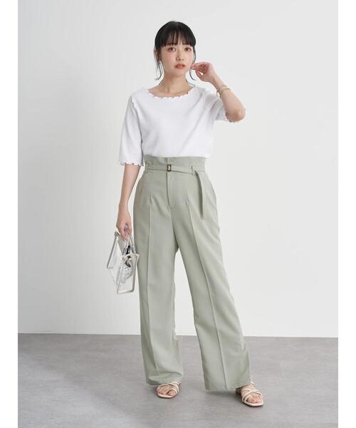 earth music&ecology（アースミュージックアンドエコロジー）の「ワッフルメロ-カットプルオーバー　＊（Tシャツ/カットソー・レディース・ブラック/サックスブルー/オフホワイト/ベージュ・S/M）」の20枚目の写真