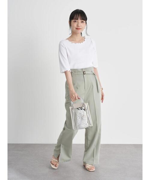 earth music&ecology（アースミュージックアンドエコロジー）の「ワッフルメロ-カットプルオーバー　＊（Tシャツ/カットソー・レディース・ブラック/サックスブルー/オフホワイト/ベージュ・S/M）」の21枚目の写真