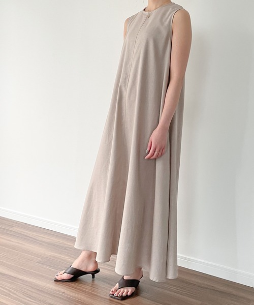 JUNOAH（ジュノア）の「リネンレーヨンノースリーブマキシ丈