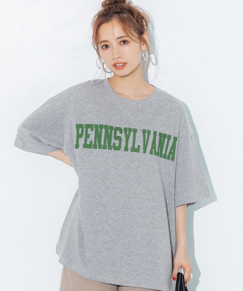 coca（coca）（コカ）の「ユニセックス カレッジアソートプリントTee（Tシャツ/カットソー・レディース・ホワイト/ブラック/ネイビー/グレー・M/L）」の3枚目の写真