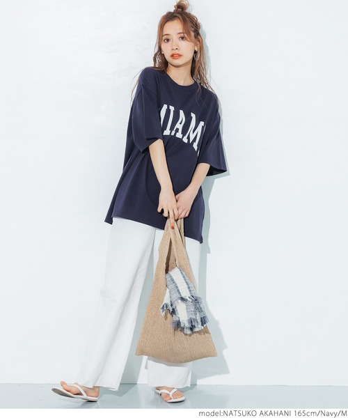 coca（coca）（コカ）の「ユニセックス カレッジアソートプリントTee（Tシャツ/カットソー・レディース・ホワイト/ブラック/ネイビー/グレー・M/L）」の5枚目の写真