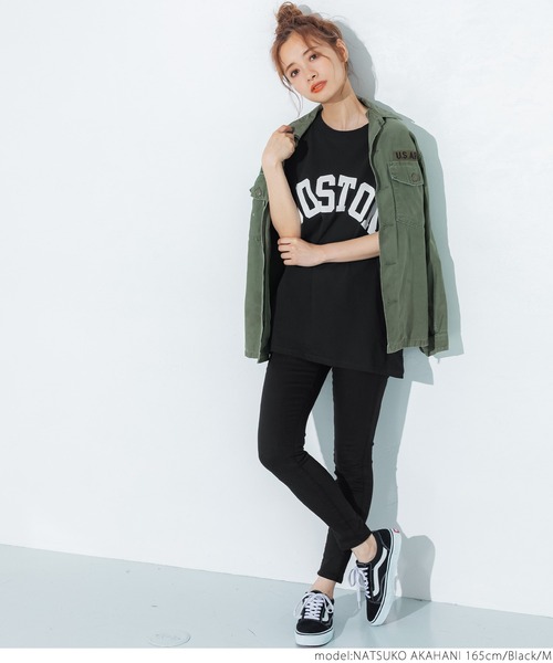 coca（coca）（コカ）の「ユニセックス カレッジアソートプリントTee（Tシャツ/カットソー・レディース・ホワイト/ブラック/ネイビー/グレー・M/L）」の10枚目の写真