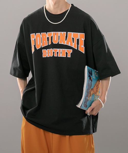 kutir（クティール）の「カレッジプリントビッグTシャツ（Tシャツ/カットソー・メンズ・ブラック/ネイビー/オフホワイト・MEDIUM/LARGE）」の2枚目の写真