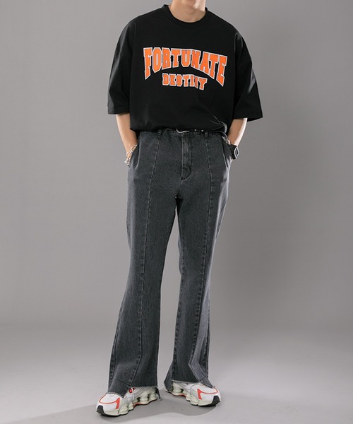 kutir（クティール）の「カレッジプリントビッグTシャツ（Tシャツ/カットソー・メンズ・ブラック/ネイビー/オフホワイト・MEDIUM/LARGE）」の8枚目の写真