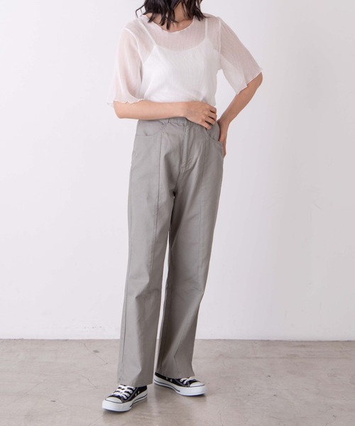 WEGO（ウィゴー）の「WEGO/【2点セット】シフォンブラウスキャミSET（Tシャツ/カットソー・レディース・グリーン/オフホワイト/ライトベージュ・FREE）」の13枚目の写真