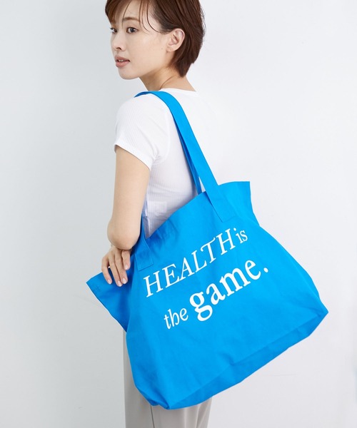 NERGY（ナージー）の「【YEAR OF OURS】ロゴプリントビッグトートバッグ（トートバッグ・レディース・ブルー・FREE）」の11枚目の写真