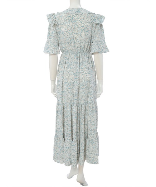 fifth calin（フィフスカラン）の「花柄フリルデザインワンピース（ワンピース・レディース・ライトブルー/ブラック/ブルー・MEDIUM）」の7枚目の写真