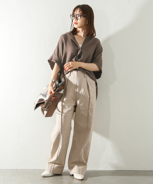 JOURNAL STANDARD 【レーヨン麻ノーカラーブラウス】 追加》レーヨン麻ノーカラーブラウス◇3(シャツ/ブラウス